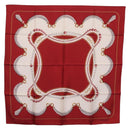 Cartier Scarf Silk Red Auth ki6903-1