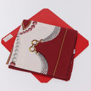 Cartier Scarf Silk Red Auth ki6903-14