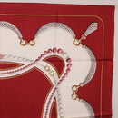 Cartier Scarf Silk Red Auth ki6903-4