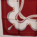 Cartier Scarf Silk Red Auth ki6903-8