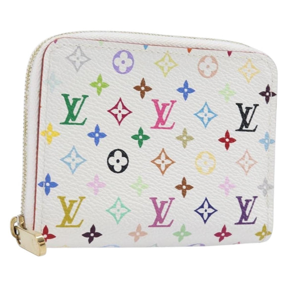 LOUIS VUITTON Monogram Multicolor Zippy Coin Purse White M93741 LV Auth ki6904M