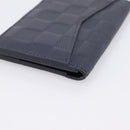 LOUIS VUITTON Damier Infini Organizer Dupoch Card Case Navy N60330 Auth ki6905M-15