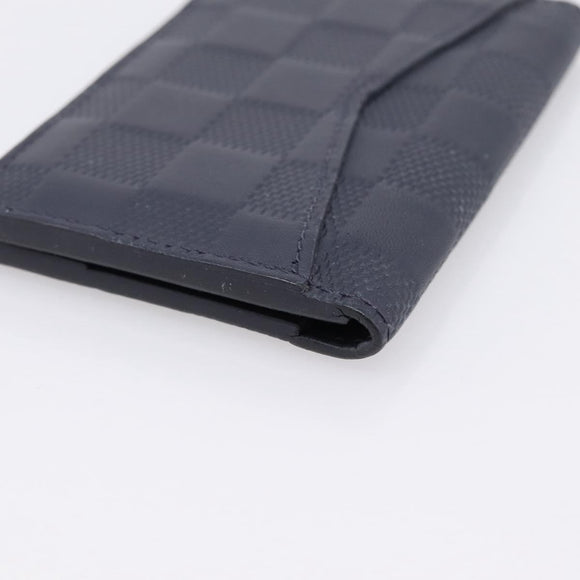 LOUIS VUITTON Damier Infini Organizer Dupoch Card Case Navy N60330 Auth ki6905M
