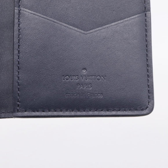 LOUIS VUITTON Damier Infini Organizer Dupoch Card Case Navy N60330 Auth ki6905M