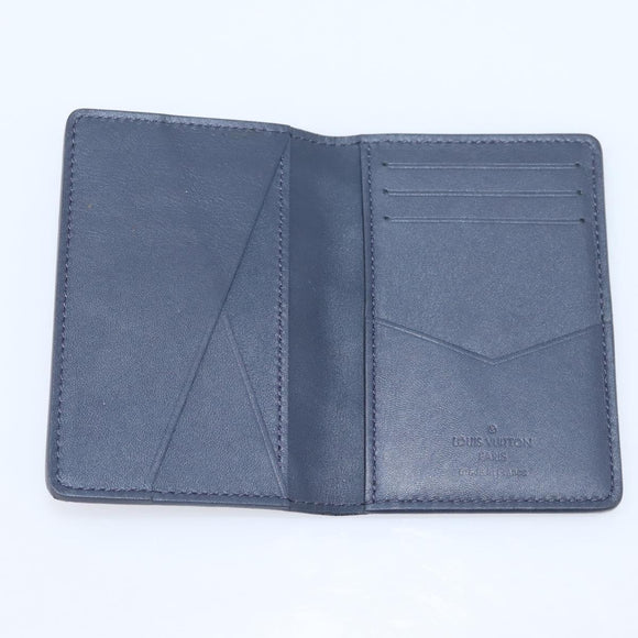LOUIS VUITTON Damier Infini Organizer Dupoch Card Case Navy N60330 Auth ki6905M