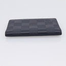LOUIS VUITTON Damier Infini Organizer Dupoch Card Case Navy N60330 Auth ki6905M-4