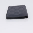LOUIS VUITTON Damier Infini Organizer Dupoch Card Case Navy N60330 Auth ki6905M-5