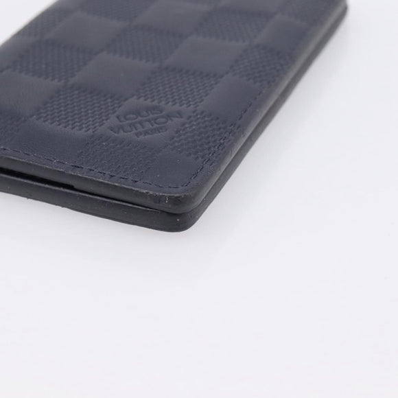 LOUIS VUITTON Damier Infini Organizer Dupoch Card Case Navy N60330 Auth ki6905M