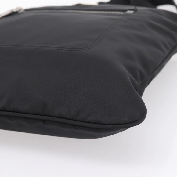 PRADA Shoulder Bag Nylon Black Silver Auth ki6913A