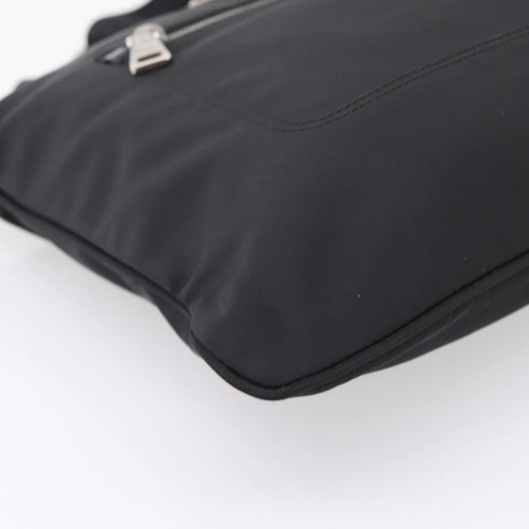 PRADA Shoulder Bag Nylon Black Silver Auth ki6913A