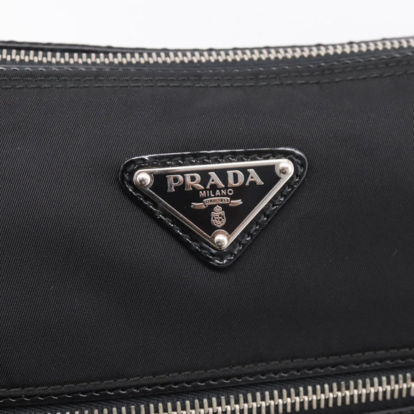 PRADA Shoulder Bag Nylon Black Silver Auth ki6913A