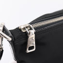 PRADA Shoulder Bag Nylon Black Silver Auth ki6913A-15