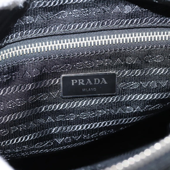 PRADA Shoulder Bag Nylon Black Silver Auth ki6913A
