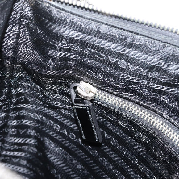 PRADA Shoulder Bag Nylon Black Silver Auth ki6913A