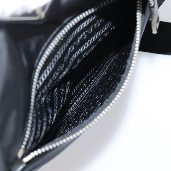 PRADA Shoulder Bag Nylon Black Silver Auth ki6913A