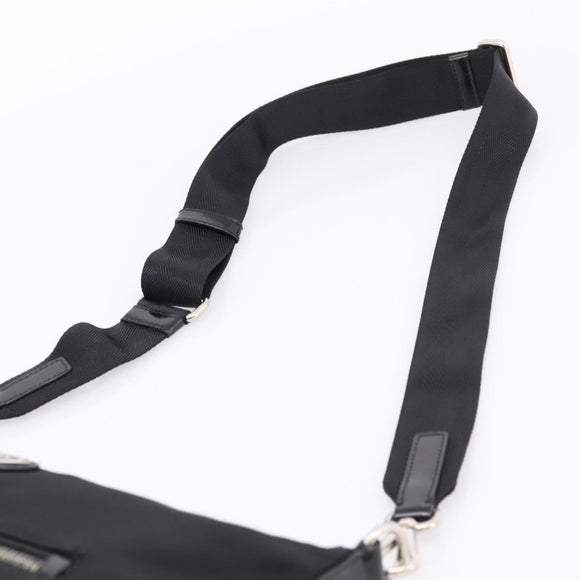 PRADA Shoulder Bag Nylon Black Silver Auth ki6913A
