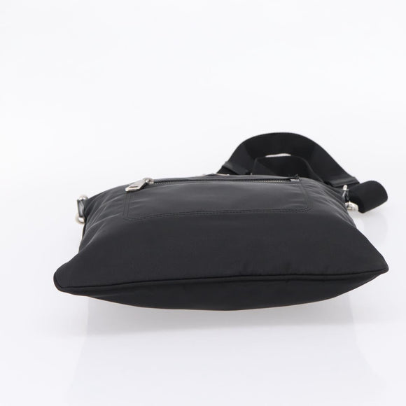 PRADA Shoulder Bag Nylon Black Silver Auth ki6913A