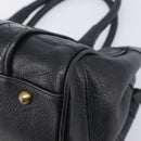 BURBERRY Hand Bag Leather Black Gold Auth ki6914A-12