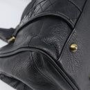 BURBERRY Hand Bag Leather Black Gold Auth ki6914A-13