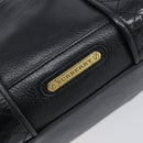 BURBERRY Hand Bag Leather Black Gold Auth ki6914A-14
