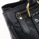 BURBERRY Hand Bag Leather Black Gold Auth ki6914A-15
