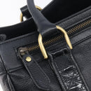 BURBERRY Hand Bag Leather Black Gold Auth ki6914A-16