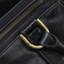 BURBERRY Hand Bag Leather Black Gold Auth ki6914A-17