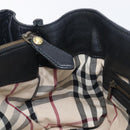 BURBERRY Hand Bag Leather Black Gold Auth ki6914A-21