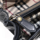 BURBERRY Hand Bag Leather Black Gold Auth ki6914A-24