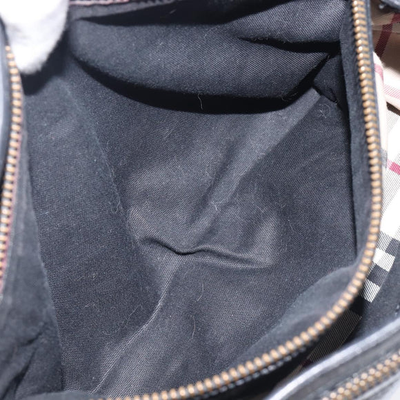BURBERRY Hand Bag Leather Black Gold Auth ki6914A