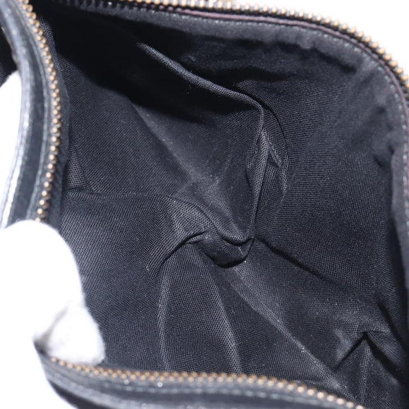 BURBERRY Hand Bag Leather Black Gold Auth ki6914A