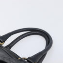 BURBERRY Hand Bag Leather Black Gold Auth ki6914A-8