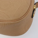 Christian Dior Trotter Canvas Oval Shoulder Bag PVC Beige Gold Auth ki6915A-13