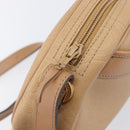 Christian Dior Trotter Canvas Oval Shoulder Bag PVC Beige Gold Auth ki6915A-19