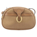 Christian Dior Trotter Canvas Oval Shoulder Bag PVC Beige Gold Auth ki6915A-2