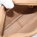 Christian Dior Trotter Canvas Oval Shoulder Bag PVC Beige Gold Auth ki6915A-21