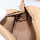 Christian Dior Trotter Canvas Oval Shoulder Bag PVC Beige Gold Auth ki6915A-23
