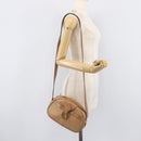 Christian Dior Trotter Canvas Oval Shoulder Bag PVC Beige Gold Auth ki6915A-30
