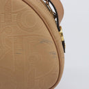 Christian Dior Trotter Canvas Oval Shoulder Bag PVC Beige Gold Auth ki6915A-5
