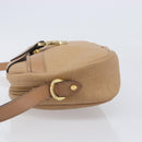Christian Dior Trotter Canvas Oval Shoulder Bag PVC Beige Gold Auth ki6915A-7