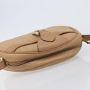 Christian Dior Trotter Canvas Oval Shoulder Bag PVC Beige Gold Auth ki6915A-8