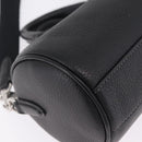 Coach Lacy Boston Bag Leather 2way Black Silver Auth ki6917A-15