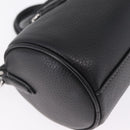 Coach Lacy Boston Bag Leather 2way Black Silver Auth ki6917A-17
