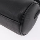 Coach Lacy Boston Bag Leather 2way Black Silver Auth ki6917A-18
