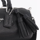 Coach Lacy Boston Bag Leather 2way Black Silver Auth ki6917A-20