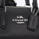 Coach Lacy Boston Bag Leather 2way Black Silver Auth ki6917A-21