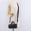 Coach Lacy Boston Bag Leather 2way Black Silver Auth ki6917A-26