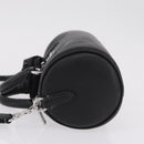 Coach Lacy Boston Bag Leather 2way Black Silver Auth ki6917A-5