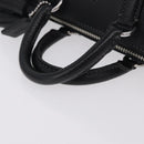Coach Lacy Boston Bag Leather 2way Black Silver Auth ki6917A-7