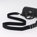 Coach Lacy Boston Bag Leather 2way Black Silver Auth ki6917A-9